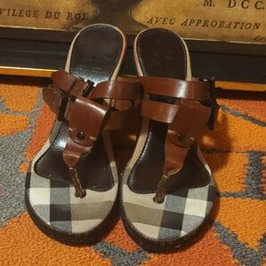 Burberry Buckle Wedge Heels 